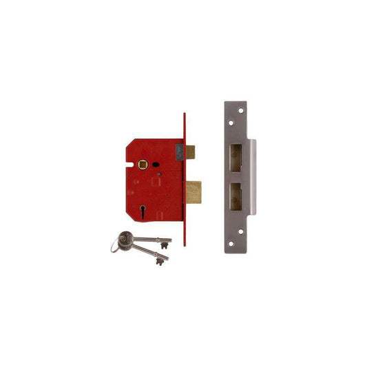 UNION 5-LEVER BS MORTICE SASHLOCK VISI PACK 75mm SATIN CHROME Y-2234E-SC-3.00