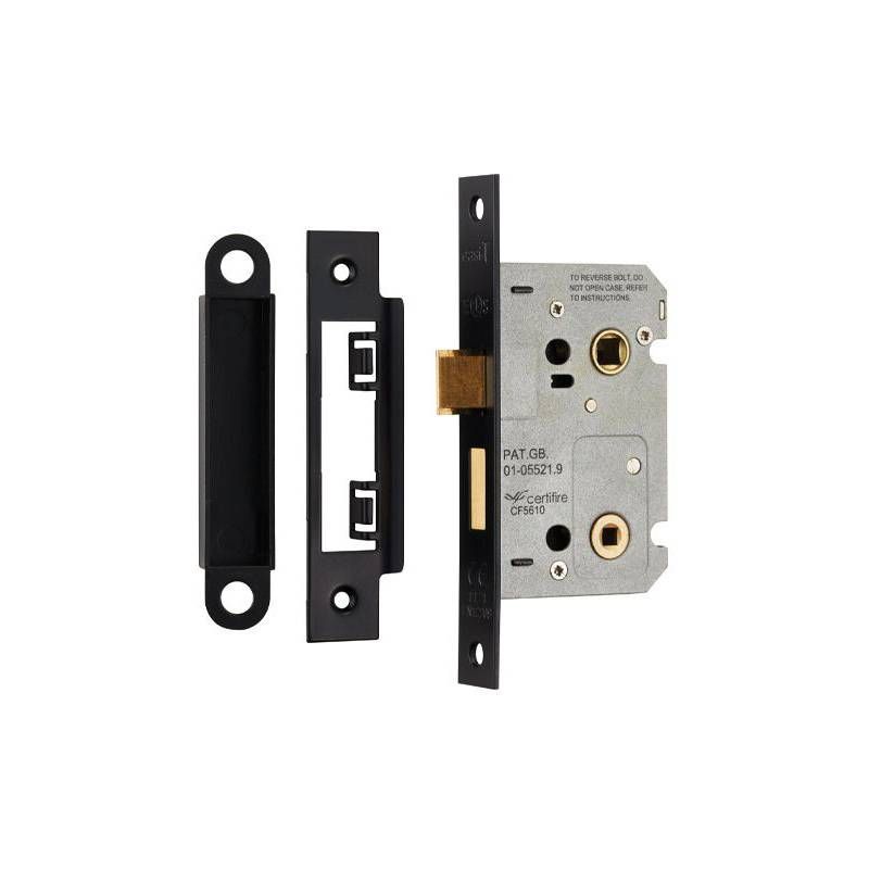 EASI-T BATHROOM LOCK 76mm BOXED MATT BLACK BAE5030MB