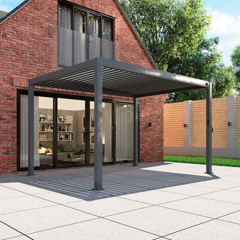NOVA TITAN ALUMINIUM RECTANGULAR PERGOLA 3.6 x 3m GREY N20212