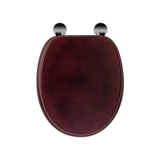 CROYDEX DAVOS SIT TIGHT TOILET SEAT CHROME HINGE MAHOGANY WL602252H