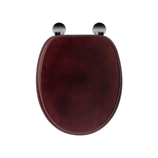 CROYDEX DAVOS SIT TIGHT TOILET SEAT CHROME HINGE MAHOGANY WL602252H