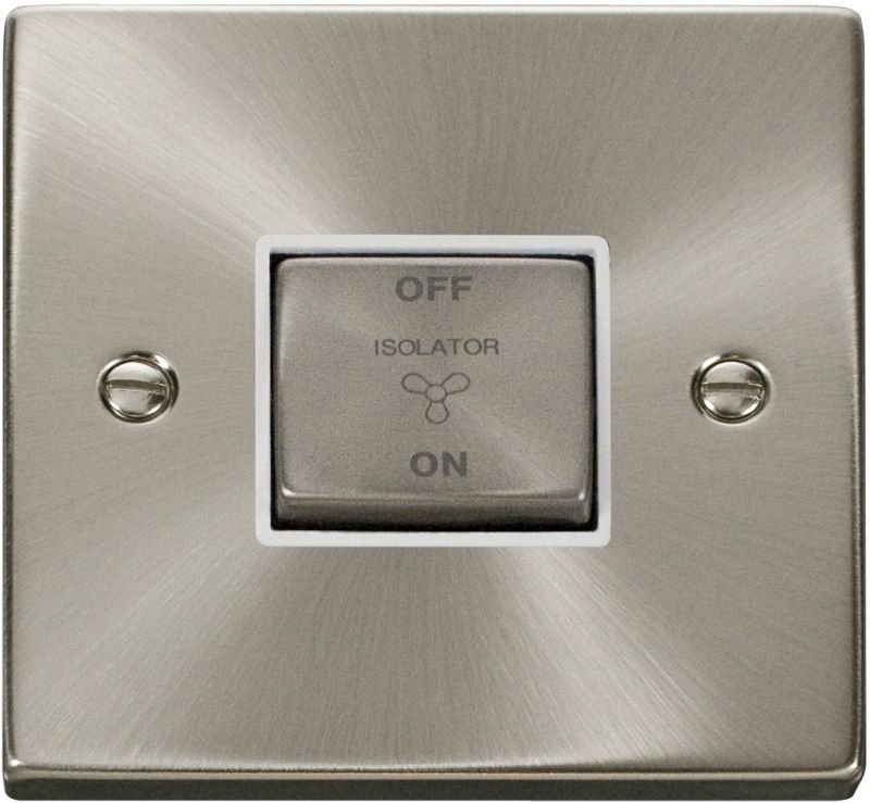 CLICK VPSC520W 1G 3 POLE 10A FAN ISOL SW SATIN CHROME