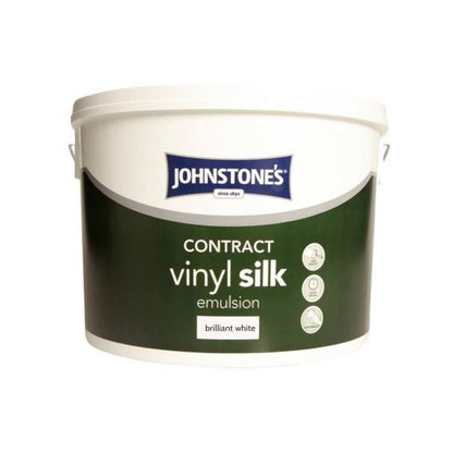 JOHNSTONES CONTRACT VINYL SILK EMULSION 10l BRILLIANT WHITE 306762