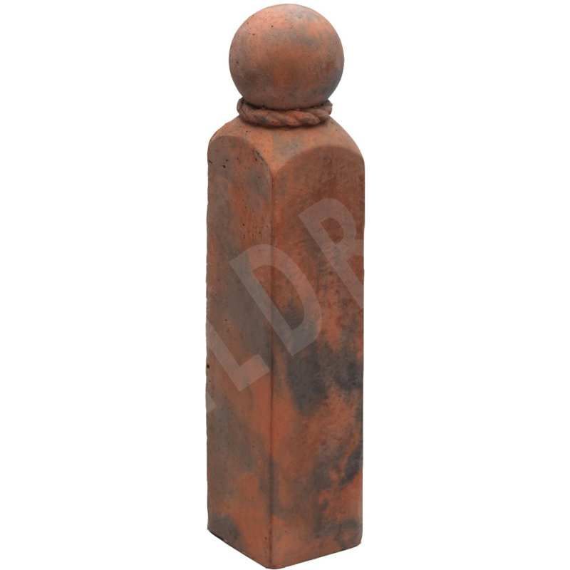 BRADSTONE RUSTIC ROPE TOP EDGE CORNER 50 x 50 x 250mm ANTIQUE RED 21778