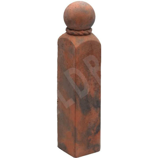 BRADSTONE RUSTIC ROPE TOP EDGE CORNER 50 x 50 x 250mm ANTIQUE RED 21778
