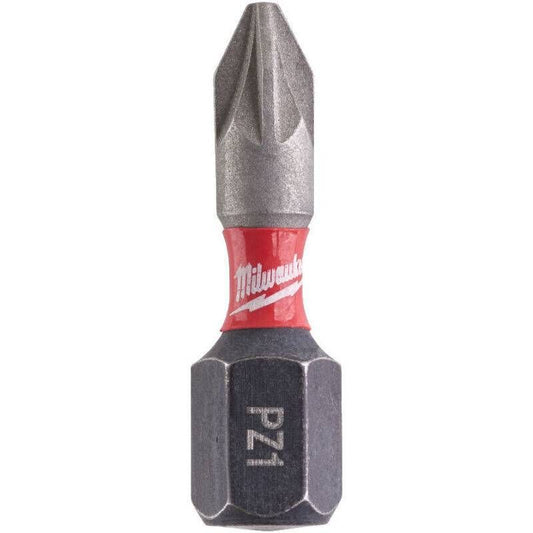 MILWAUKEE 4932472038 SHOCKWAVE POZIDRIVE SCREWDRIVER BITS Pz1 X 25mm (PACK 2)