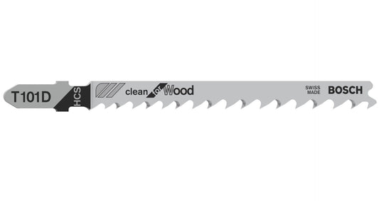 BOSCH 2608630032 PACK OF 5 T101D CLEAN CUT WOOD JIGSAW BLADES 10-45mm
