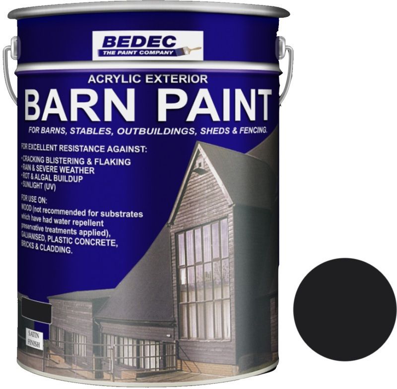 BEDEC SATIN BARN PAINT 20l BLACK BEDE2AN0003/54