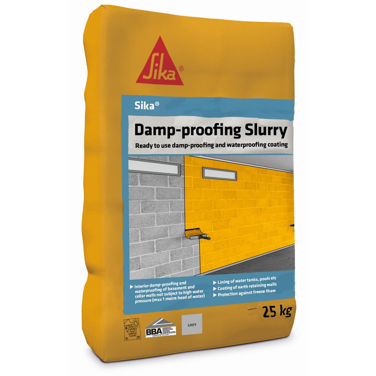 Sika Damp Proofing Slurry Bag 25Kg Grey SKDPSLUR25