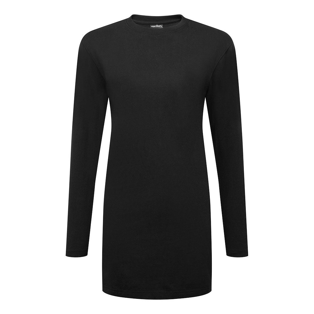 Women's Cotton Modesty T-Shirt L/S, L, R, Black