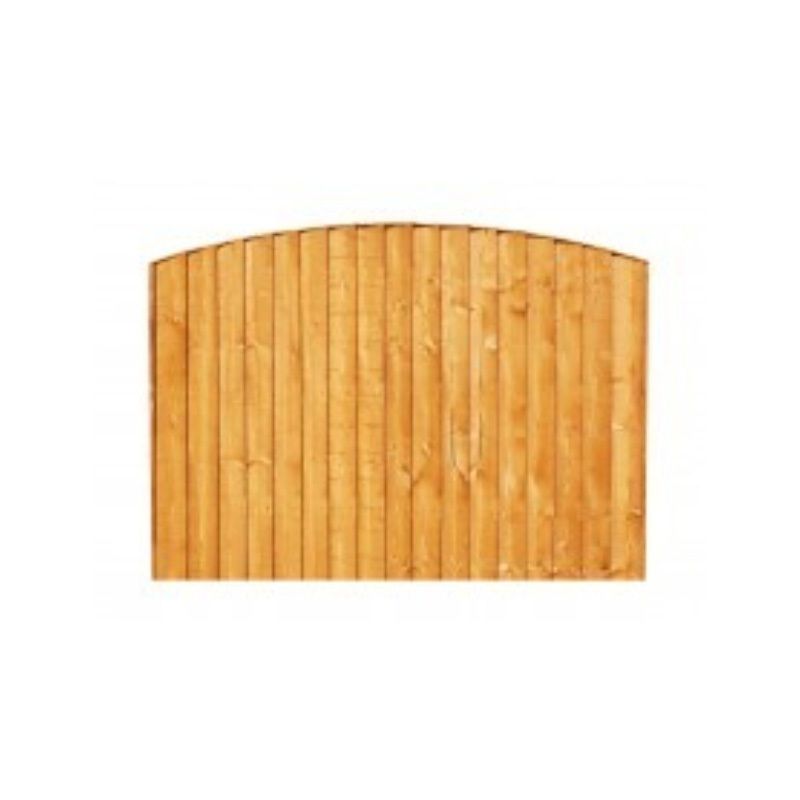 DENBIGH TIMBER CONVEX VERTICAL BOARD FENCE PANEL 6 x 6' (6' HIGH TO TOP OF BOW) BOVB6X6