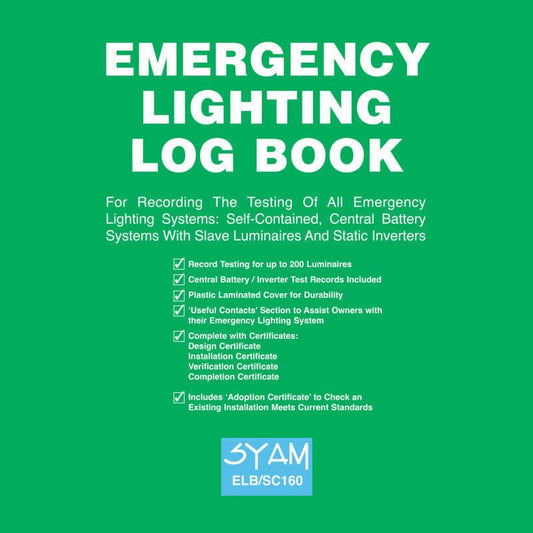 SYAM EMERGENCY LIGHT LOG BOOK ELB/SC160