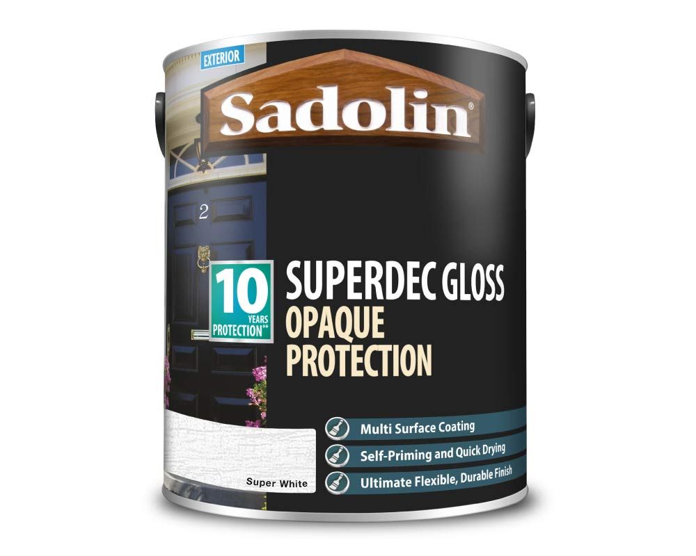 SADOLIN SUPERDEC OPAQUE EXTERIOR GLOSS 5l SUPER WHITE 5028852