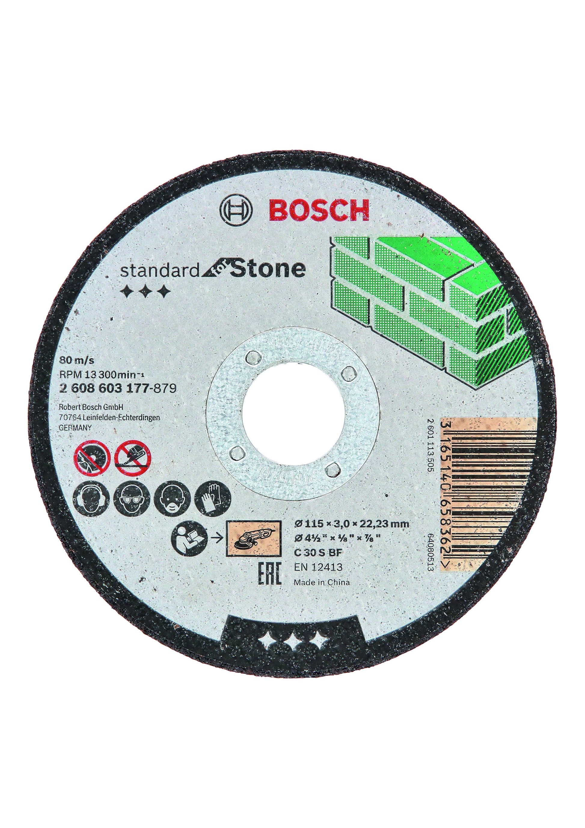 BOSCH 2608603177 STONE STRAIGHT CUTTING DISC 115 x 3 x 22.23mm
