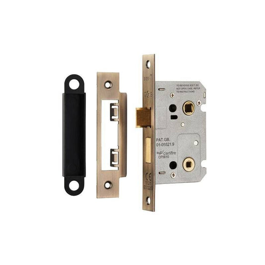 EASI-T BATHROOM LOCK 76mm BOXED ANTIQUE BRASS BAE5030AB