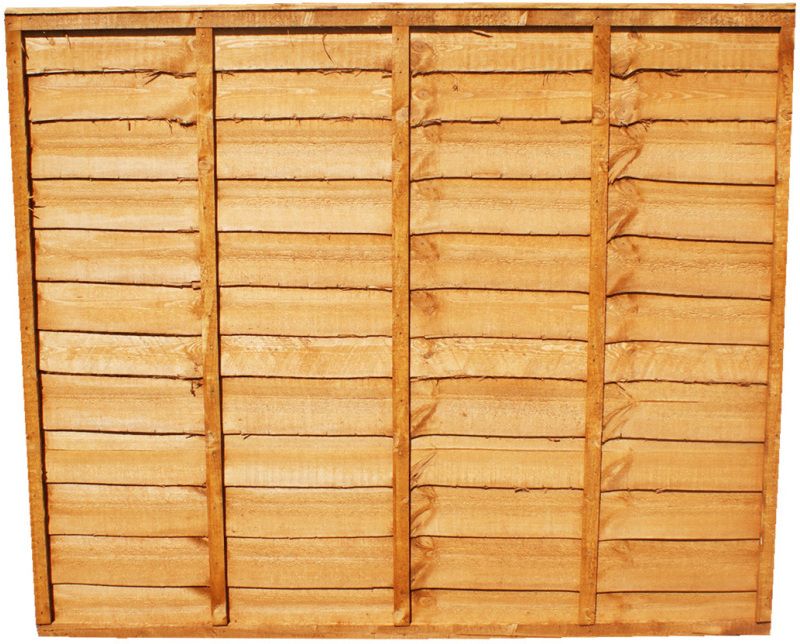 DENBIGH TIMBER WANEY LAP FENCE PANEL 6 x 5' APEX CAP WA6X5