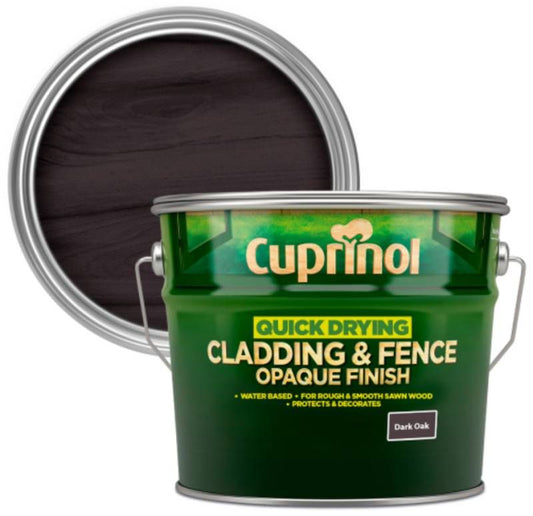 CUPRINOL QUICK DRY CLADDING & FENCE QPAQUE 10l DARK OAK 590713