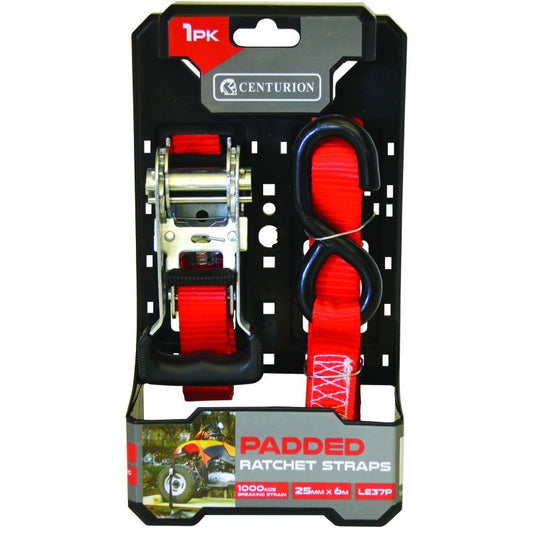 CENTURION LE37P PADDED RATCHET TIE DOWN 6m (1000kg)