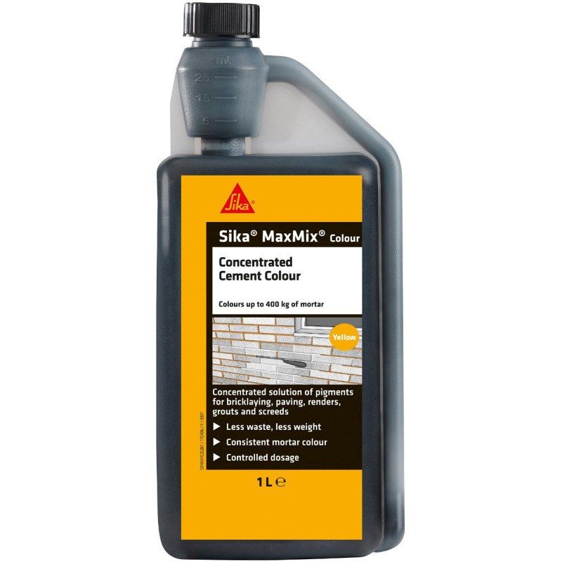 Sika Maxmix Concentrated Cement Colour 1L Yellow SKMAXMCOLYW1