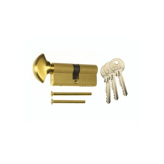 ERA EURO T/TURN DOOR CYL 6P BRASS BOX 40/40mm 4106-31