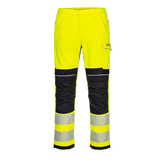 PW3 FR Hi-Vis Work Trousers, 28, R, Yellow/Black