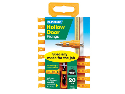 PLASPLUG PLASDR556 HOLLOW DOOR FIXINGS (PACK 20)