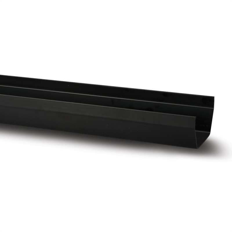 POLYPIPE RAINWATER SQUARE GUTTER 112mm x 4m RS201B BLACK