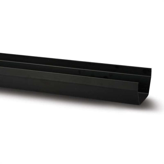 POLYPIPE RAINWATER SQUARE GUTTER 112mm x 4m RS201B BLACK