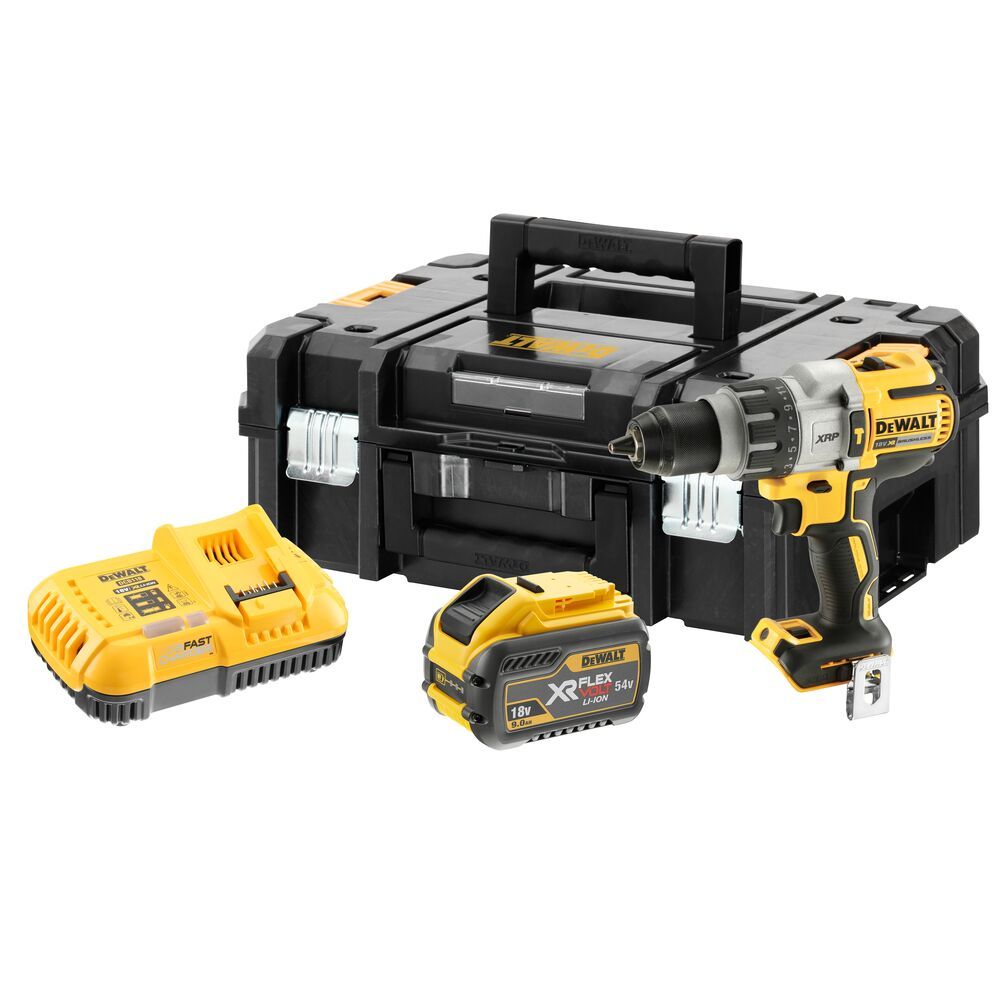 DeWalt 18V Xr Brushless Combi Hammer Drill With 1 x 9.0ah Li-ion Bat | DCD996X1-GB