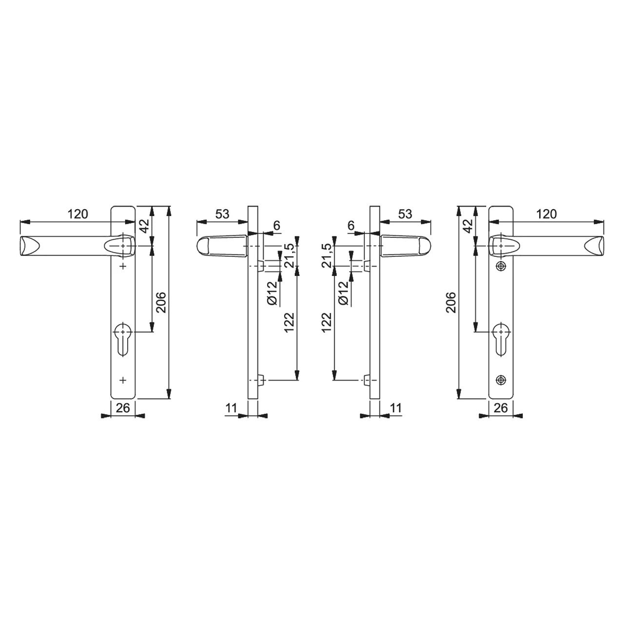 ALDRIDGE UPVC DOOR HANDL PZ92 GOLD L13079