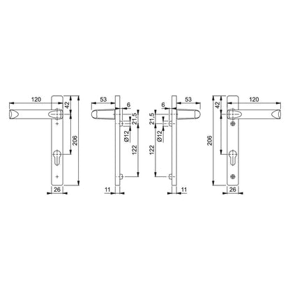 ALDRIDGE UPVC DOOR HANDL PZ92 GOLD L13079