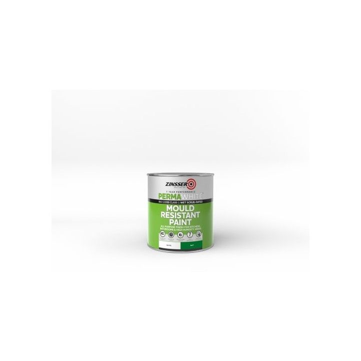 ZINSSER ZN7070001D1 PERMAWHITE MOULD RESISTANT PAINT MATT 1l WHITE