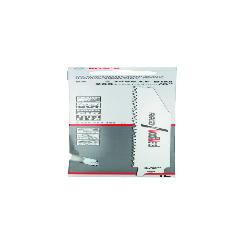 BOSCH 2608654406 PACK OF 5 S3456XF SABRE SAW BLADES