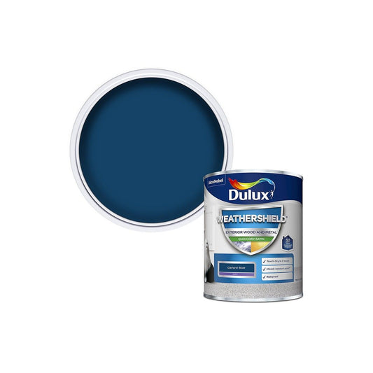 DULUX RETAIL QUICK DRY WEATHERSHIELD SATIN 750ml OXFORD BLUE 5122156