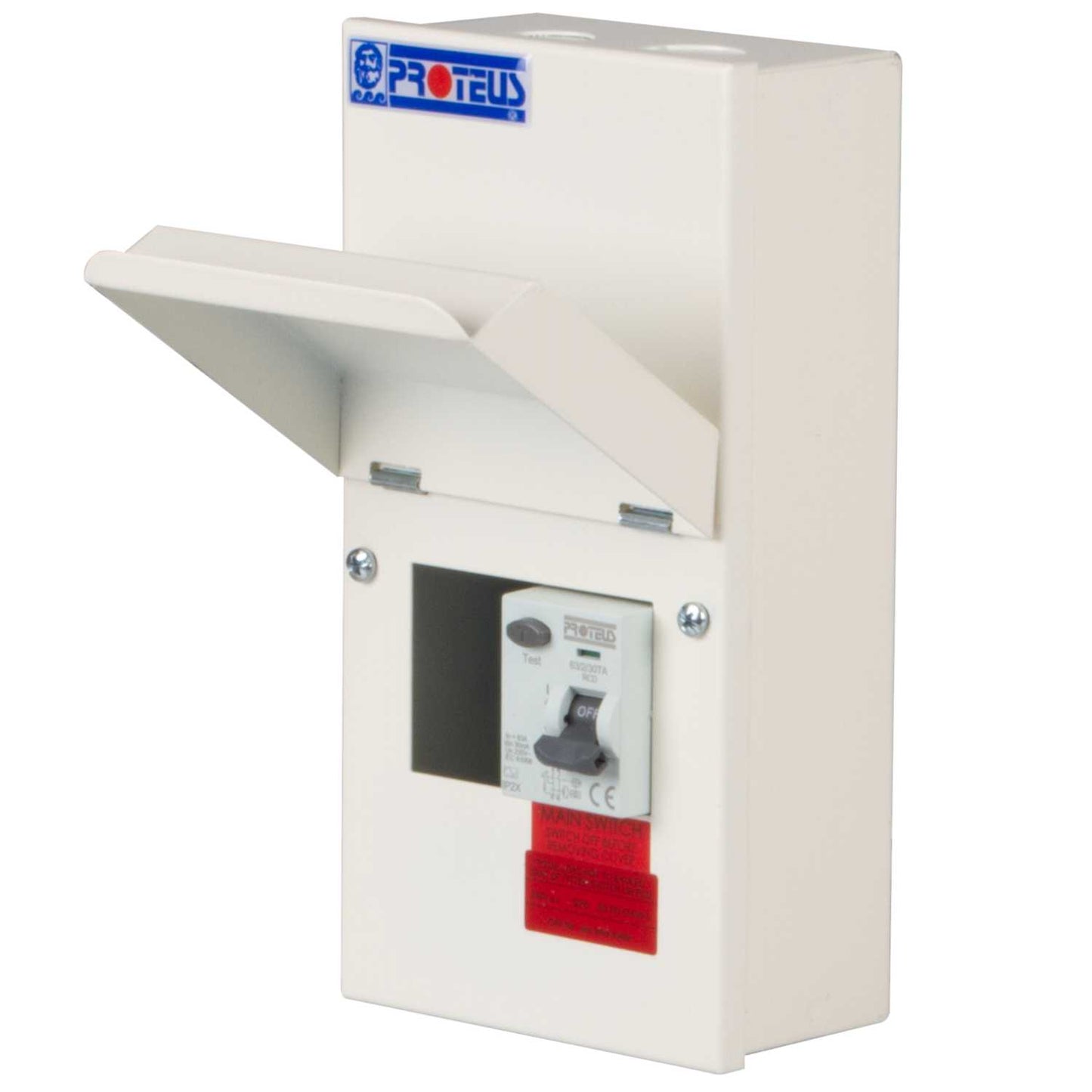 Proteus 2 Way 63A 30mA Type A RCD Incomer Metal Clad Consumer Unit