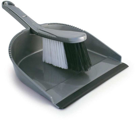 CB DUSTPAN AND BRUSH SET LARGE SILVER GB/P8001/S