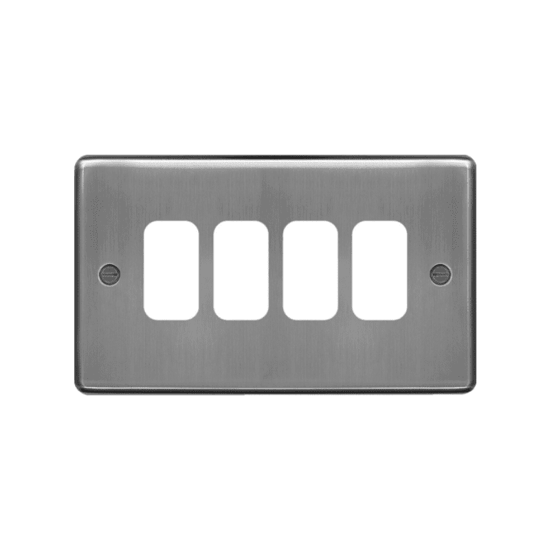HAGER WRGP4BS GRID FRONT PLATE STAINLESS STEEL
