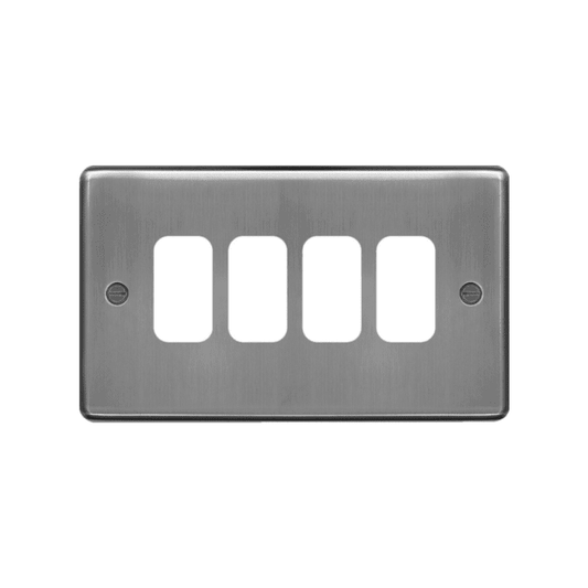 HAGER WRGP4BS GRID FRONT PLATE STAINLESS STEEL