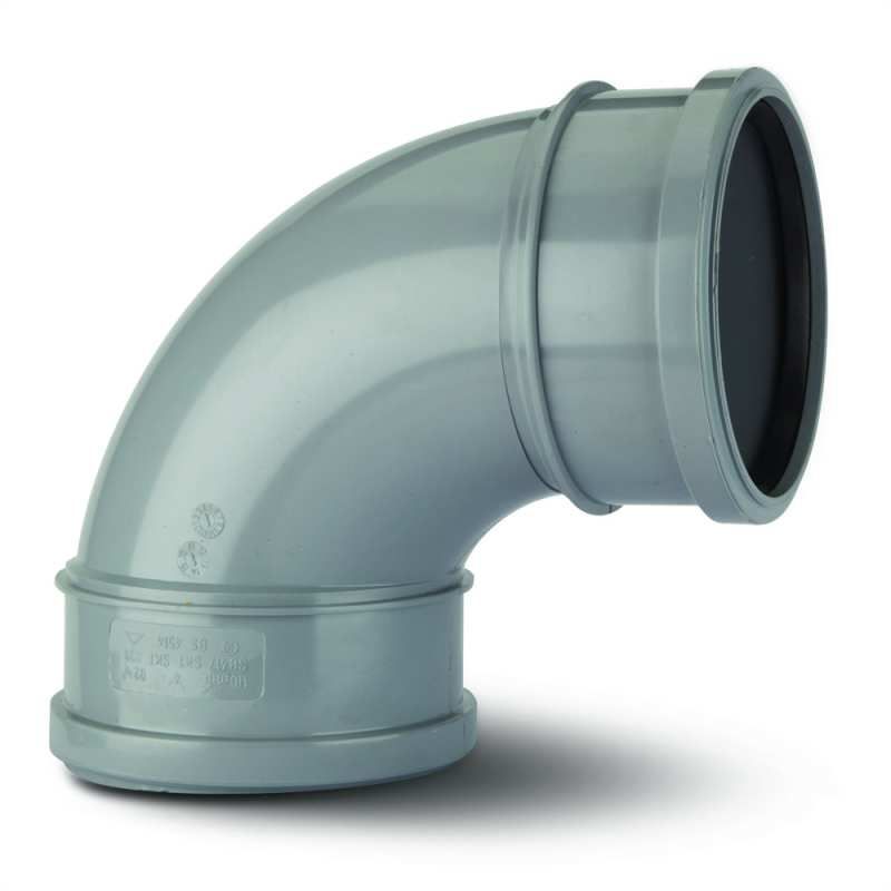 POLYPIPE SOIL BEND D/S 110mm x 92.5deg SB417 SB417G GREY