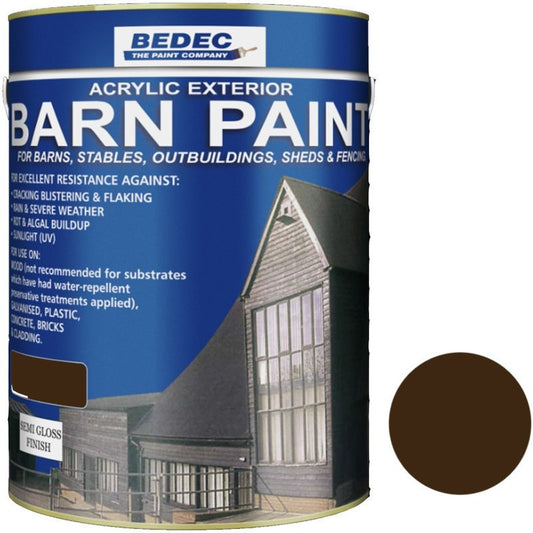 BEDEC SEMI GLOSS BARN PAINT 5l CHESTNUT BEDE2AK2009/46