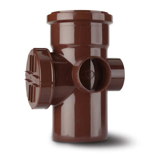POLYPIPE SOIL ACCESS PIPE SINGLE SOCKET 110mm BROWN SA43BR