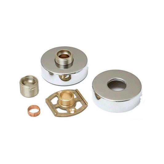 FM 2 PIECE SHOWER FIXING KIT C/W ROUND CHROME SHROUDS S416