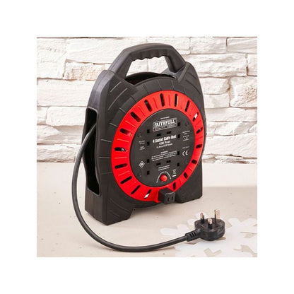 FAITHFULL FPPCR10MSE 10M 13A 4 SOCKET CABLE REEL