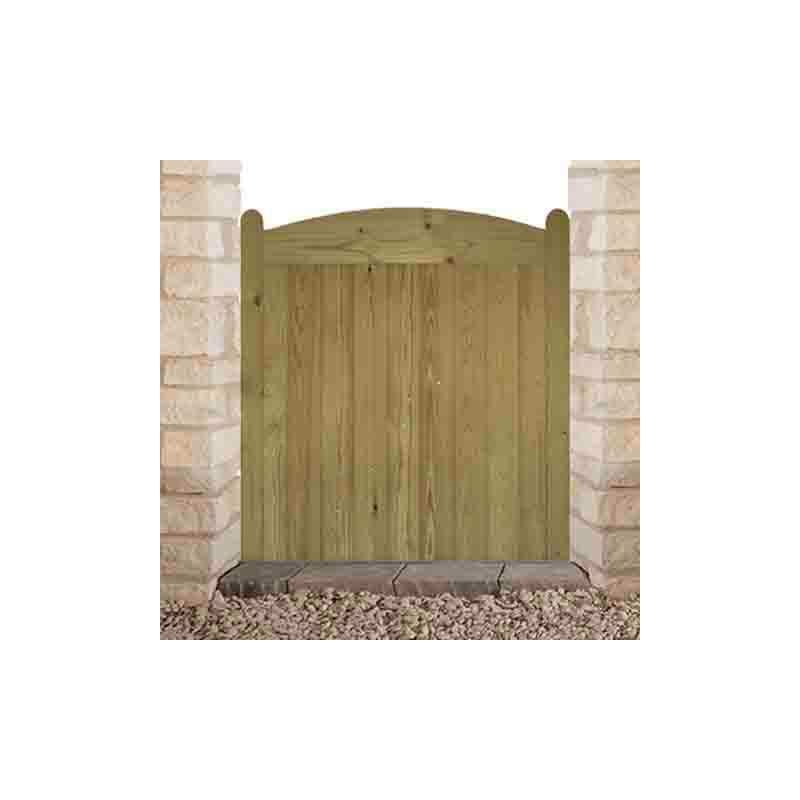 CHARLTON WELS.9X.9 WELLOW SHORT TREATED FLB SIDE GATE ARCHED TOP 900 x 900mm GREEN