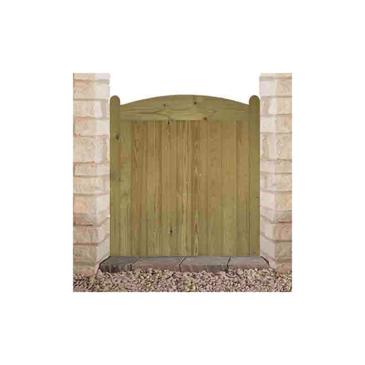 CHARLTON WELS.9X.9 WELLOW SHORT TREATED FLB SIDE GATE ARCHED TOP 900 x 900mm GREEN