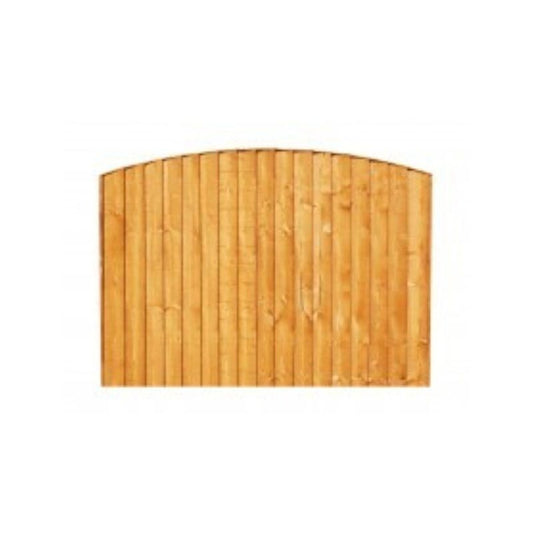 DENBIGH TIMBER CONVEX VERTICAL BOARD FENCE PANEL 6 x 5'6" (5'6" HIGH TO TOP OF BOW) BOVB6X5'6"