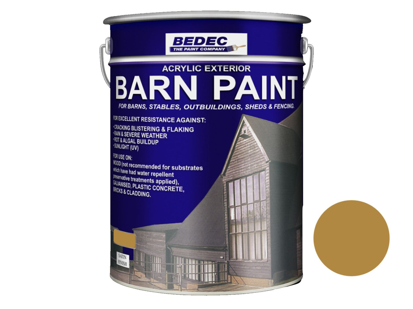 BEDEC SATIN BARN PAINT 20l SOLID PINE BEDE2AV1873/54