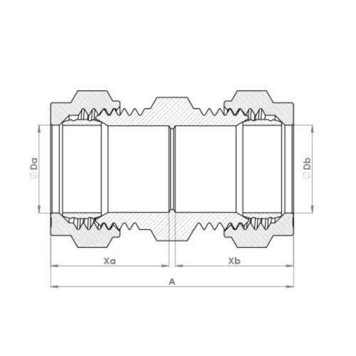FLOWFLEX COMPRESSION STRAIGHT COUPLING 15mm OP901.05