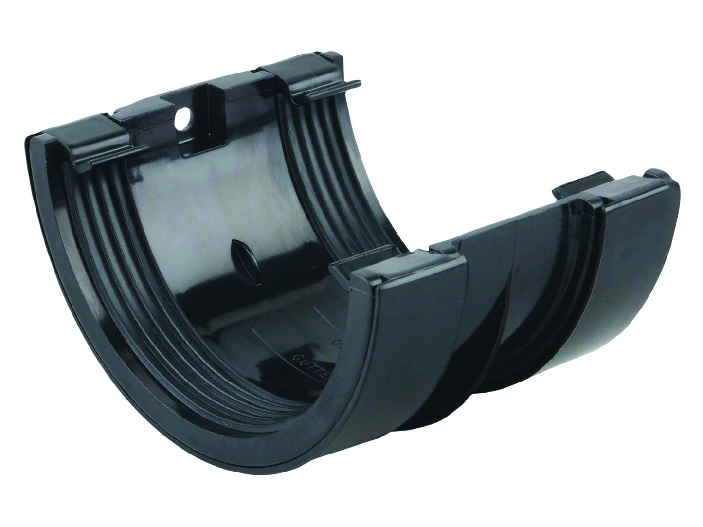 OSMA 0T005 ROUND PVCU GUTTER JOINTING BRACKET 112mm 0T005B BLACK