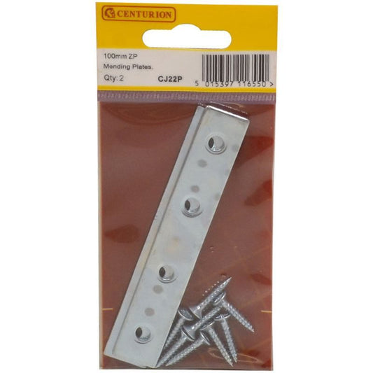 CENTURION CJ22P ZINC PLATED MENDING PLATES 100mm PACK 2